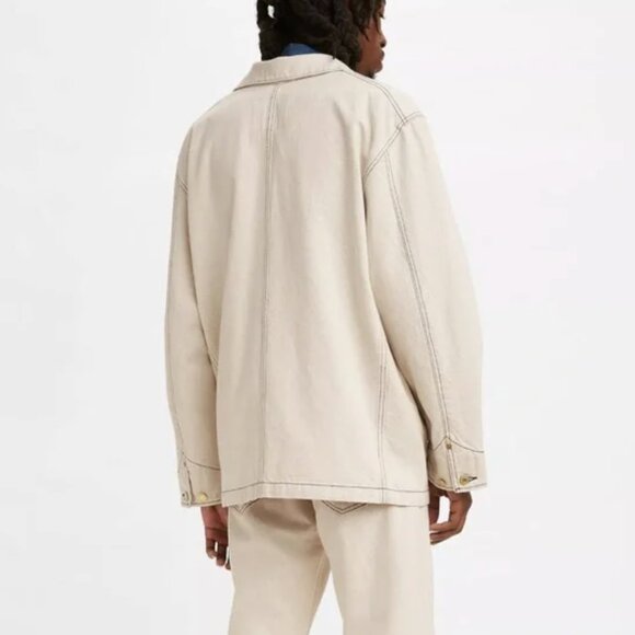 Levi's x Snoop Dogg Limited Edition Unisex Oversized Chore Coat in Ecru - Picture 4 of 8